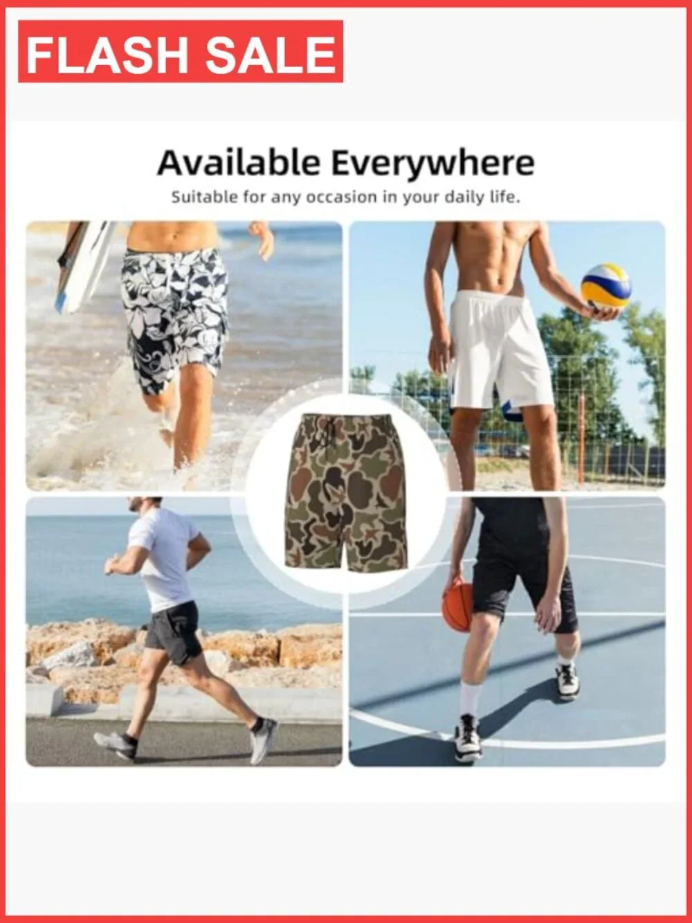 Quick Dry Swim Trunks with Mesh Lining Board Shorts